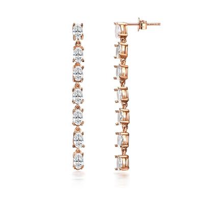 dKeniz Ohrhänger 925/- Sterling Silber Zirkonia weiß Rosé vergoldet Weiss Damen Image