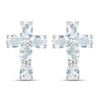 Vira Jewels - Ohrringe 925/- Sterling Silber Aquamarine hellblau 1,5 ct. 1 ct Damen