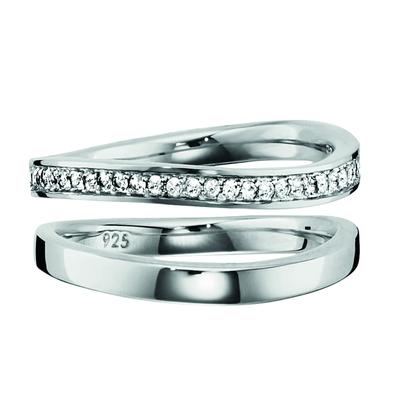 caï Ring 925/- Sterling Silber Topas weiß 0,112ct 052 (16,6) Damen Image