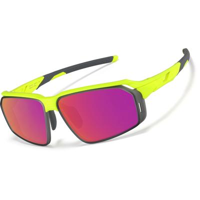 Zenni Sunglasses Yellow With Rose Gold Mirror Plastic Full Rim Frame
