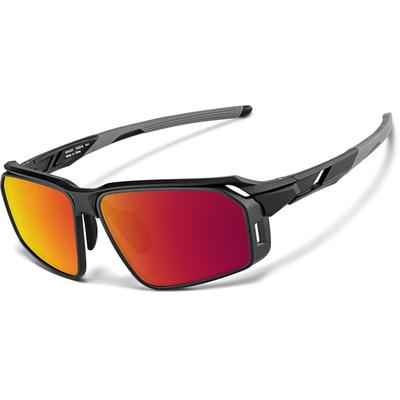 Zenni Sunglasses Black With Red Mirror Plastic Full Rim Frame
