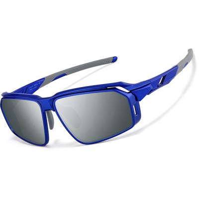 Zenni Sunglasses Blue With Silver Mirror Plastic Full Rim Frame
