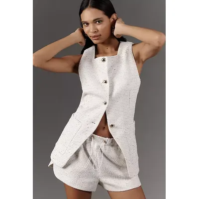 Maeve Square-Neck Tweed Blouse