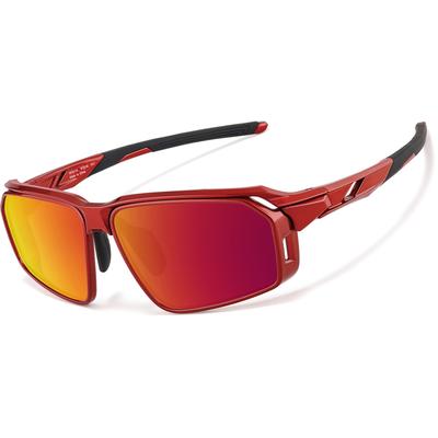 Zenni Sunglasses Red With Red Mirror Plastic Full Rim Frame