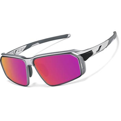 Zenni Sunglasses Silver With Rose Gold Mirror Plastic Full Rim Frame