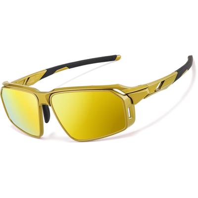 Zenni Sunglasses Gold With Gold Mirror Plastic Full Rim Frame