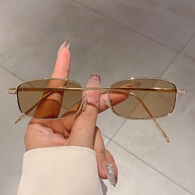 TEMU A Pair Of Women' Small-frame Glasses With A Stylish Design, In Multiple Colors, Featuring A Retro Minimalist Style And A High-end Feel, In Red. Image