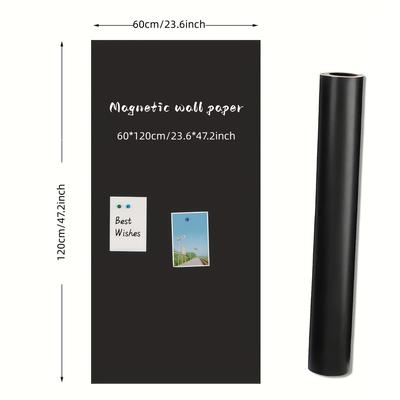 TEMU Easy-apply Magnetic Film - Erasable, Self-adhesive For Office & Home Use On Smooth Surfaces With Eraser And 4 Magnets Image