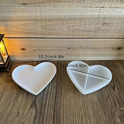 TEMU Heart-shaped Tray Silicone Mold Love Grease Mold For Epoxy Casting Tray, Heart-shaped Polyester Mold For Diy Clay Crafts Home Decoration Image