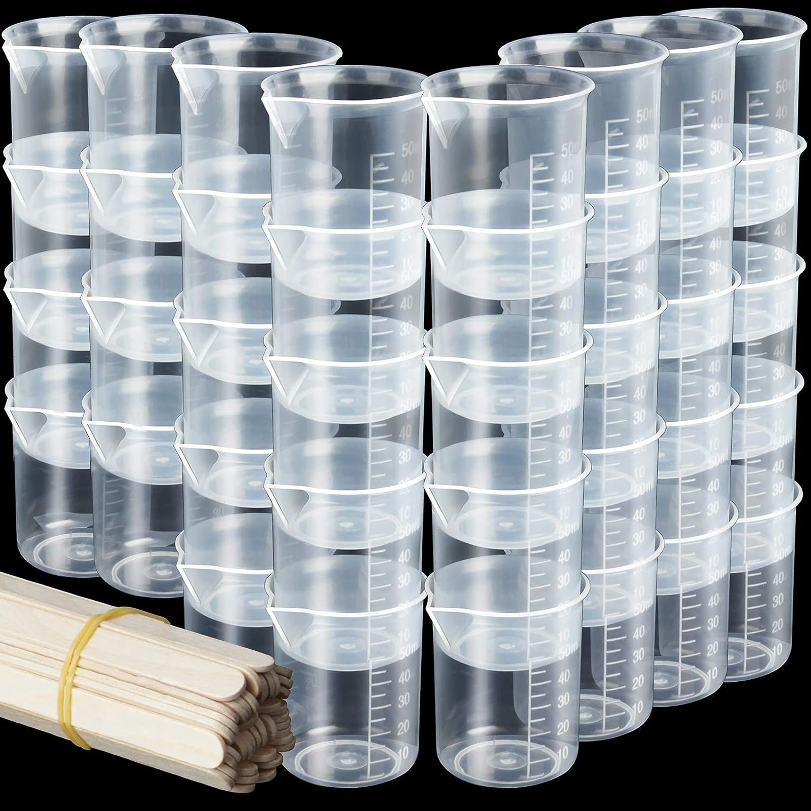 Kit di strumenti per colata di resina epossidica da 5/20 pezzi, inclusi 5 misurini da 50 ml, 10 bastoncini di legno, 5 misurini da 100 ml