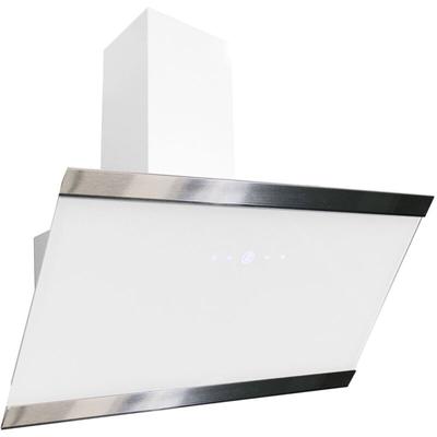 Respekta - Dunstabzugshaube 90 cm kopffreie Schräghaube Glas weiß Touch Image