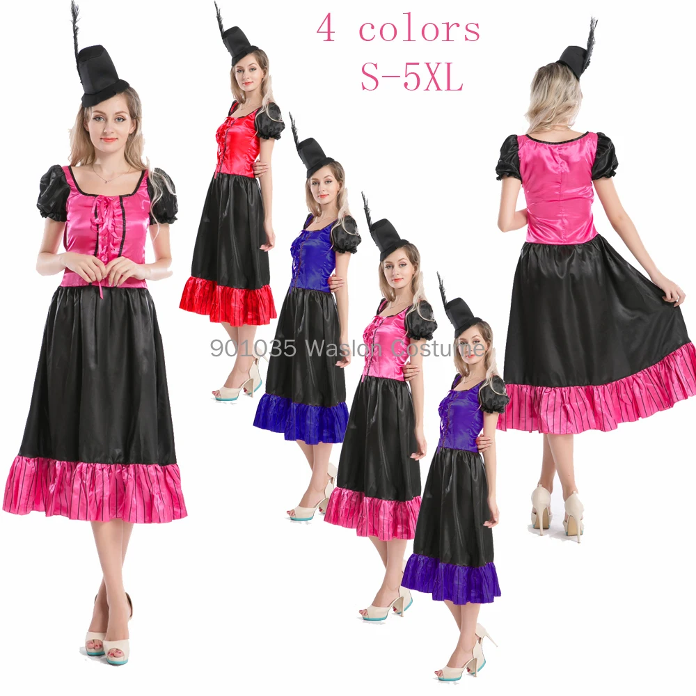 Deluxe Fantasy Frauen Königin Kleid Rüschen können Bühne zeigen Frauen Halloween Burlesque Party Kostüm