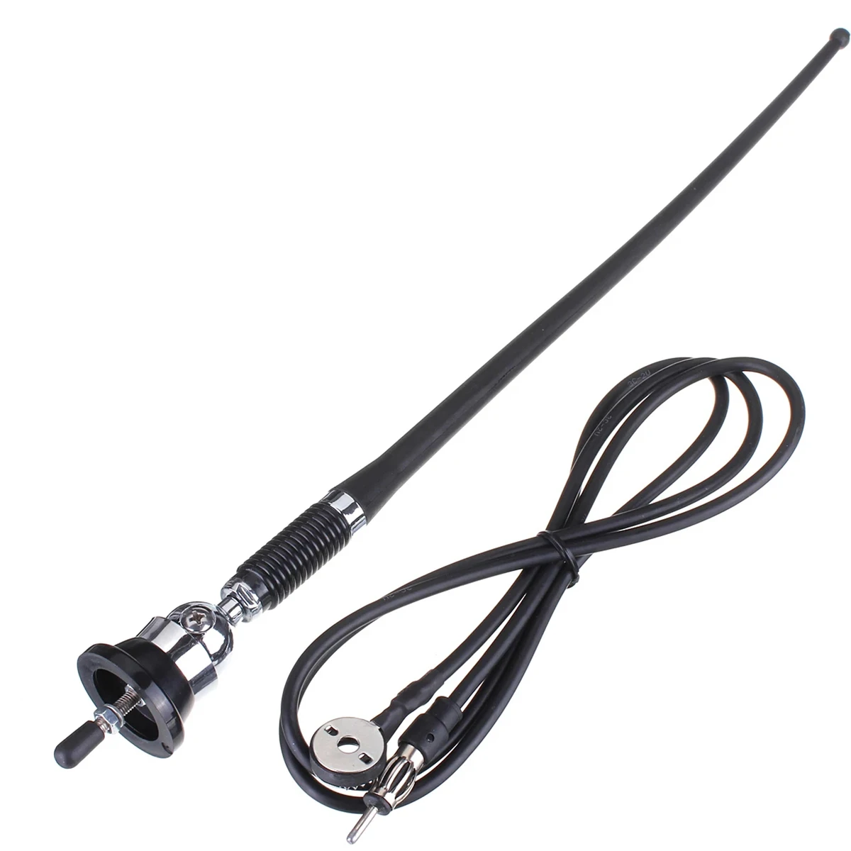 17 Zoll Autodach Radio Antenne Autoradio Antenne AM-FM Gummi antenne mit 360-Grad-Drehbasis und 51 "Kabel flexibles Dach Image