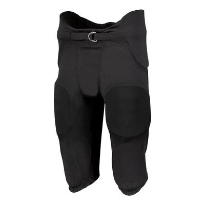 Russell Athletic F25PFW Youth Integrated 7-Piece Pad Football Pant in Black size XS | Polyester