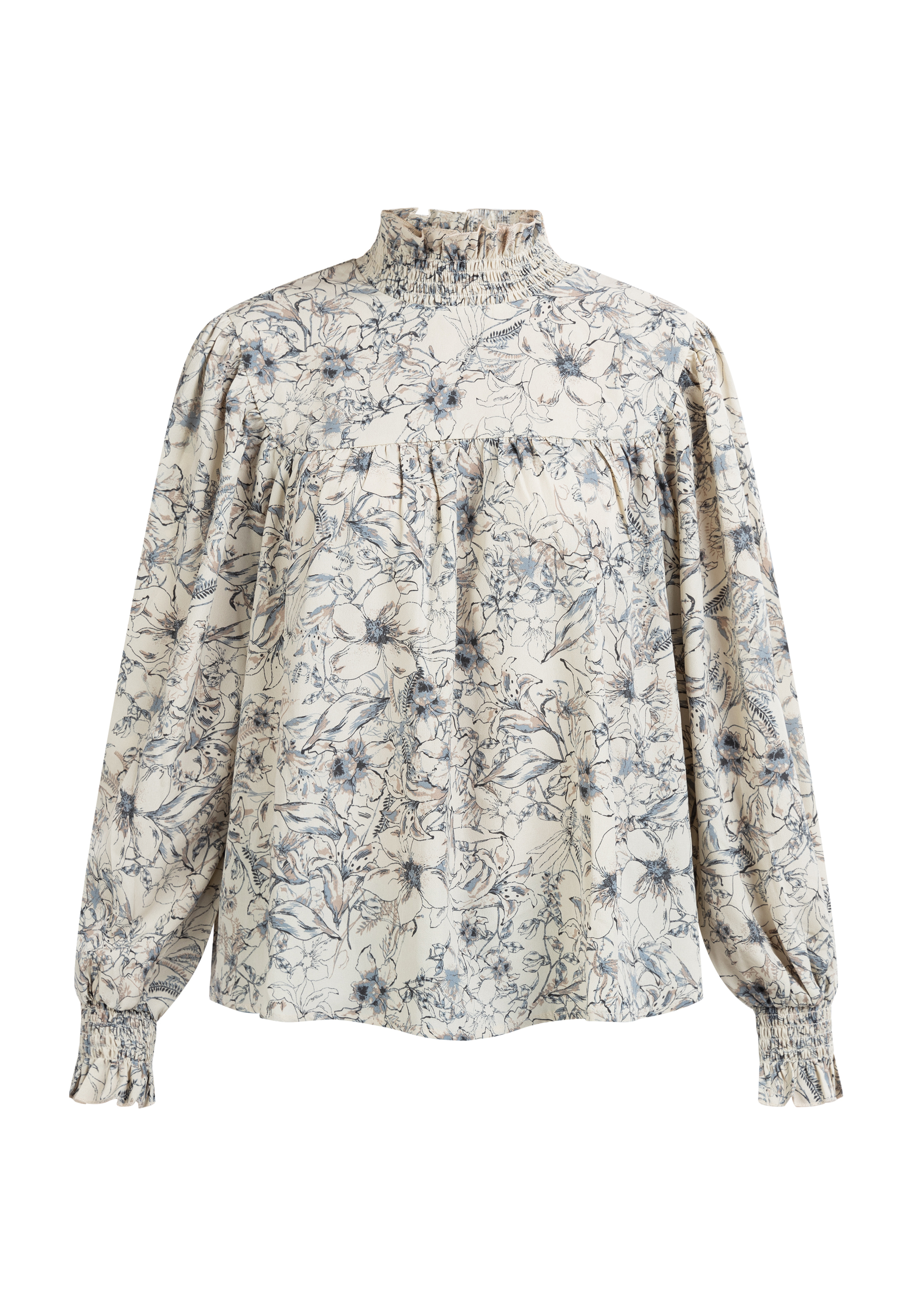 Dreimaster Blusenshirt Damen Beige Mehrfarbig Image