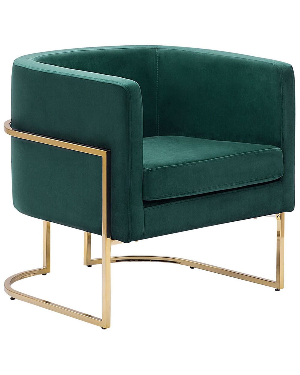Fauteuil en velours vert H71