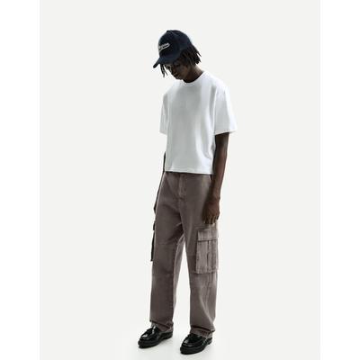 Bershka Relaxed-Fit Cargo Trousers Men 31 Grey