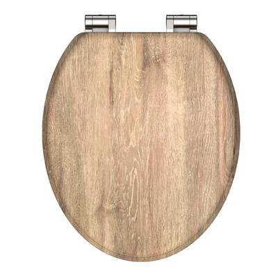 WC-Sitz WELLTIME "Light Wood", braun (hellbraun), B:37,5cm H:435cm, MDF - Mitteldichte Holzfaserplatte, WC-Sitze, mit Ab