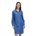 Hemdblusenkleid BETTY BARCLAY "Betty Barclay Hemdblusenkleid mit Knopfleiste", Damen, Gr. 46, Normalgrößen, blau, Obermaterial: 50% Baumwolle, 40% Lyocell, 10% Modal., modisch, figurumspielend kurz, Langarm, Kleider, Form
