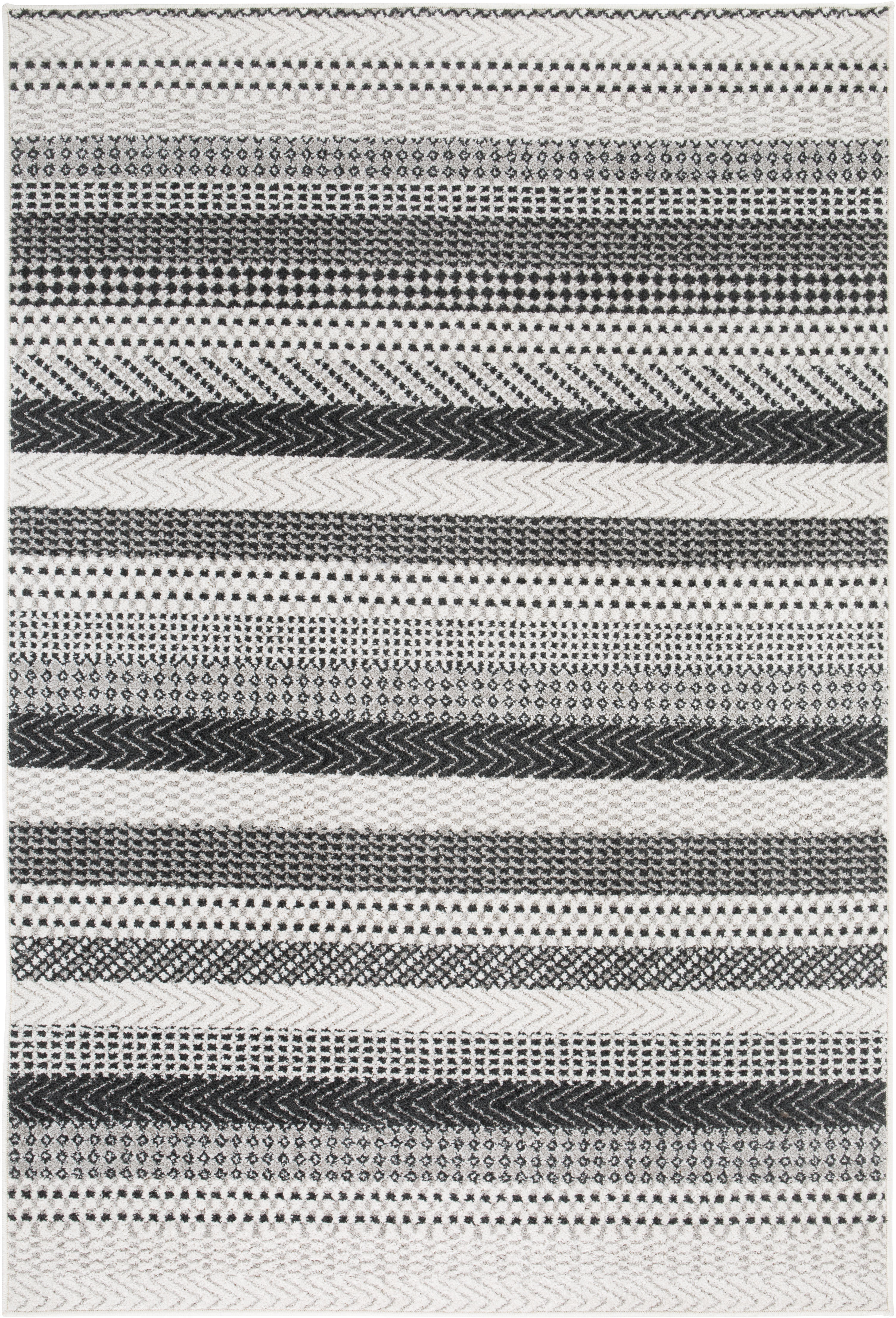 Teppich ANDIAMO "Bolonia 2" Gr. 3, grau (hellgrau), B:120cm H:6mm L:170cm, Kunstfaser, Teppiche, Kurzflor, modern gestreift, ideal im Wohnzimmer & Schlafzimmer Image