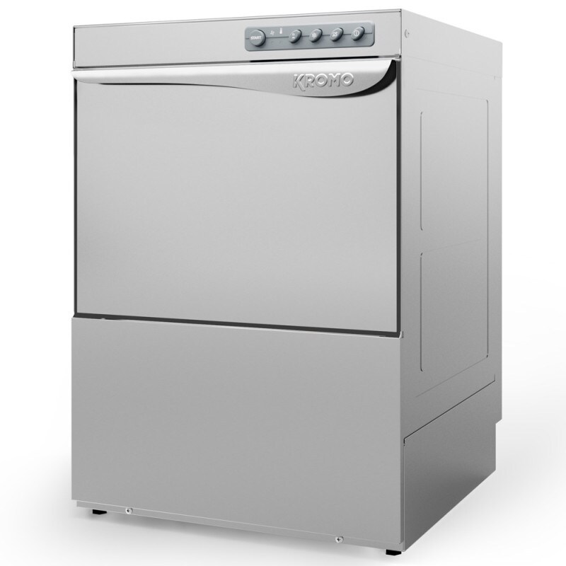Professionelle Geschirrspülmaschine KROMO AQUA 50 aus Edelstah OHNE Ablaufpumpel. Geschirrspüler für Bar-, Restaurant- und Großküchen. Image