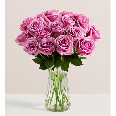 1-800-Flowers Flower Delivery Passion For Purple Roses 24 Stems W/ Clear Vase