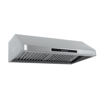 PLJW 113 Ductless Convertible Under Cabinet Vent Hood - 900 CFM in Stainless Steel with modern Control Panel / 30 inches wide