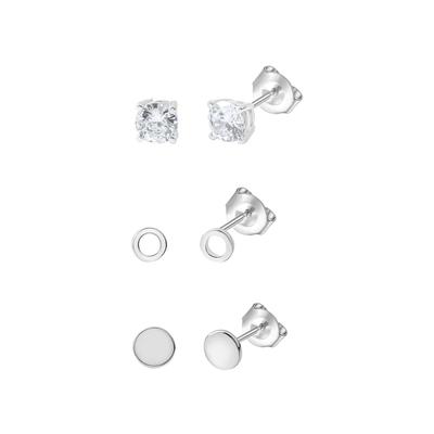 Celesta - Ohrstecker Set 925/- Sterling Silber Zirkonia weiß Ohrringe 1 ct Weiss Damen