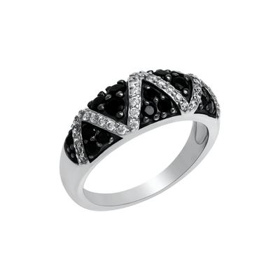 Celesta Ring 925/- Sterling Silber Zirkonia schwarz 054 (17,2) Weiss Damen Image