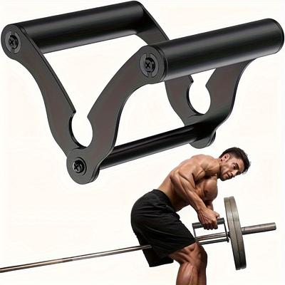 TEMU Handle Attachment For Barbell Bar, Solid Multi-grip Handle Attachment With Non-slip Rubber Handle, Fits Competition Bars Strength Training Bars Image