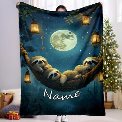 TEMU Personalized Name Blanket - & , For Sofa, Bed, & , , Christmas Decor Image