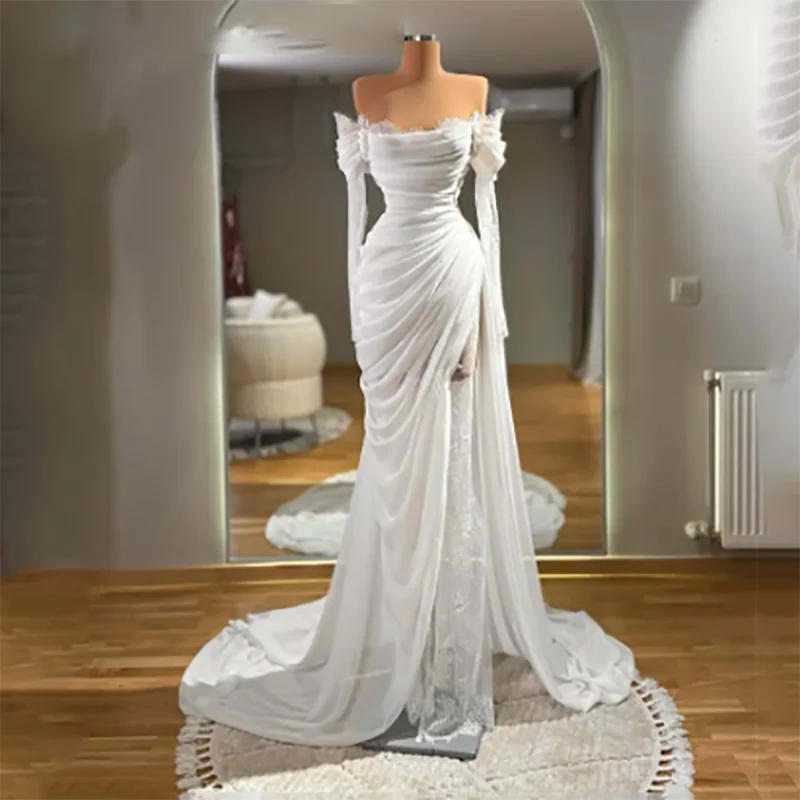 LORIE Meerjungfrau Prinzessin Spitze Appliques Sexy Hochzeit Kleid Off Schulter Brautkleider Sexy Side Split Braut Kleid Angepasst 2025, Image