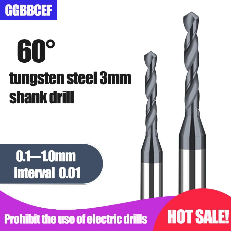 0.1 ~ 1,0mm Mikro-Vollhartmetall-Bohrer Präzisions-Mini-CNC-Bohr werkzeug durch Loch mit einem Durchmesser von 0,15mm und 3mm Metalls tahl Image