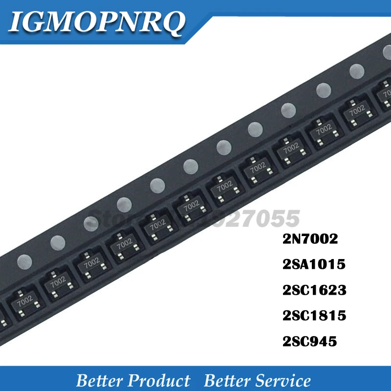 100 Stück 2 n7002 2 sa1015 sot-23 2 sc1623 2 sc1815 sot 2 sc945 a1015 c1815 c1623 c945 Image