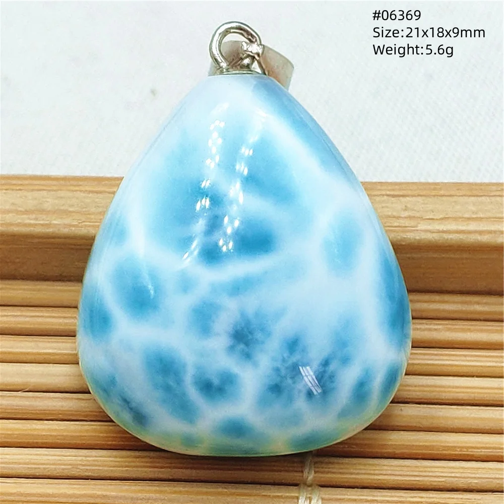 Natürliche blaue Larimar Herz Anhänger Halskette Edelstein Frauen Männer Larimar 17,5*19mm 18K Gold Liebe Larimar Modeschmuck AAAAAA Image