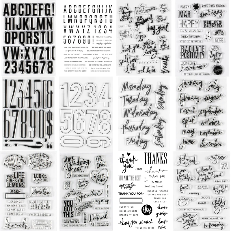 2025, neue englische klare Stempel, Februar Mar Apr, monatliche Sentiments, transparente Stempel für DIY Scrapbooking/Fotoalbum-Dekor-Stempel Image