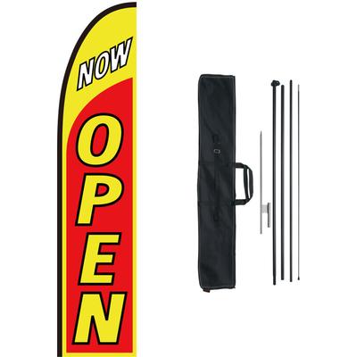 Vevor - Open-Flagge mit Mast-Set, Werbeflagge für Unternehmen im Außenbereich, Image