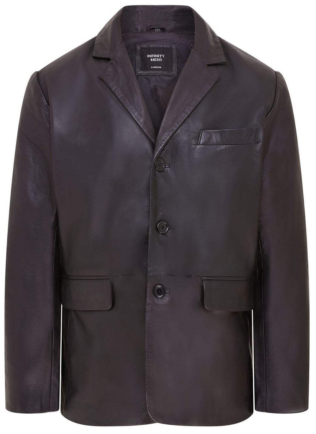 Herren-Blazerjacke aus italienischem Leder mit 3 Knöpfen – Fauske Image