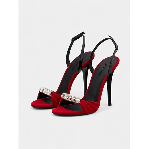Elegante Slingback-Sandalen mit Kristallschnalle für Damen – elegante Schuhe für Abendveranstaltungen, Bankette und Hochzeiten Image