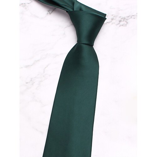 Einfarbige Herrenkrawatte aus Satin – klassische formelle Krawatte für Business, Hochzeiten und besondere Anlässe Image