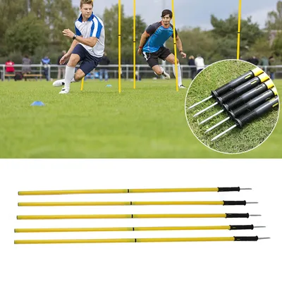 5pcs Soccer Agility Poles 1.5m Adjustable Agility Training Poles Multifunctional Football Training