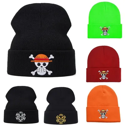 ONE PIECE Monkey D. Luffy Adult Children Hat Anime Style Embroidered Knitted Autumn/Winter Warm Cold