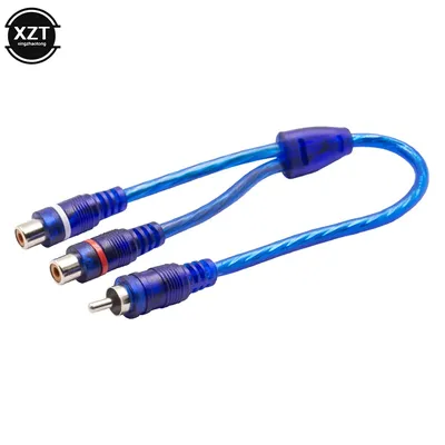 Car MP3 Audio Cable 1 RCA Male To 2 RCA Female Y Splitter Cable Converter For Car AUX Amplifier