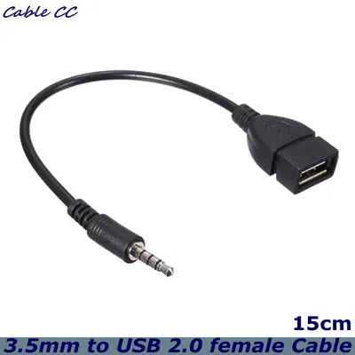 15cm Audio Conversion Line Car AUX Cable A Type OTG Conversion Adapter Female Cable 3.5mm male Audio