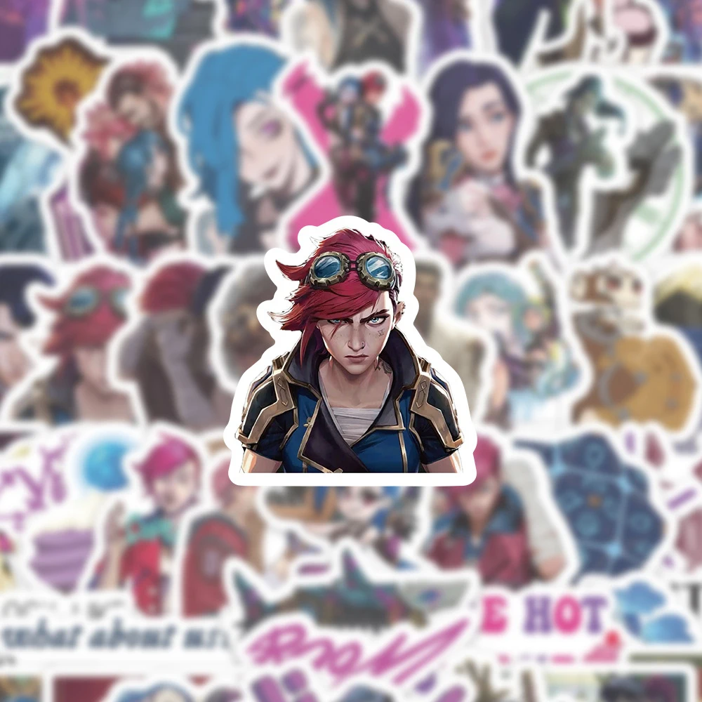 10/30/60pcs Cartoon Arcane Game Stickers Waterproof DIY Skateboard Phone Case Notebook Car Cool Anime Graffiti Decals Decoration