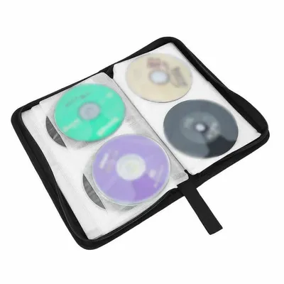Portable Zipper DVD CD Holder 80pcs Capacity Storage Pouch Bag Double-side CD DVD Storage Sleeve