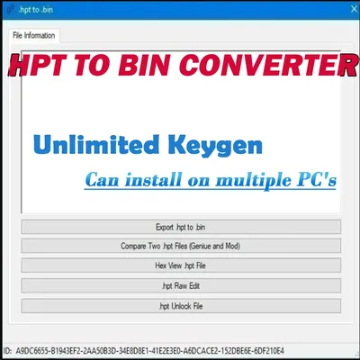 2024 New HPT TO BIN CONVERTER With Unlimited Keygen Modified Files Tuner Unlock Hpt Raw Edit for