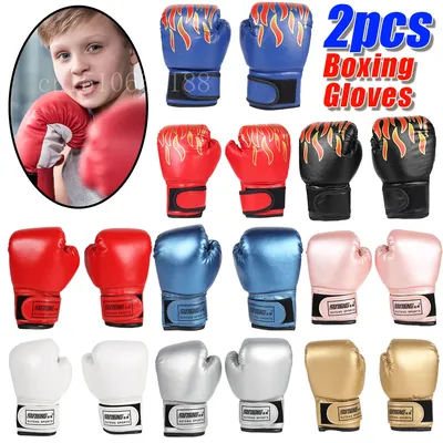 2Pcs Kids Boxing Gloves Children Punch Training Sparring Kickboxing Fighting Fitness Mitts Hitting