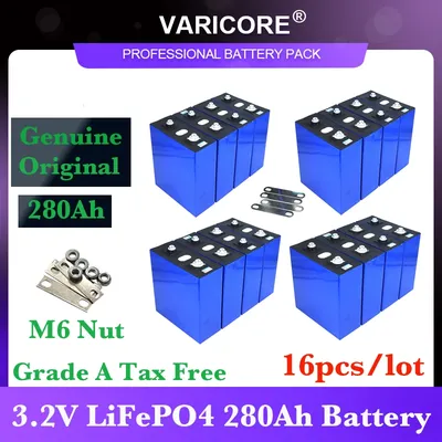 16pcs VariCore 3.2V 280AH battery pack LiFePO4 12V 24V 280000mAh for E-scooter RV Solar Energy