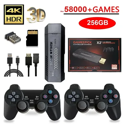 X2 Plus 256G 50000 Game GD10 Pro 4K Game Player 3D HD Retro Video Game Console Wireless Controller